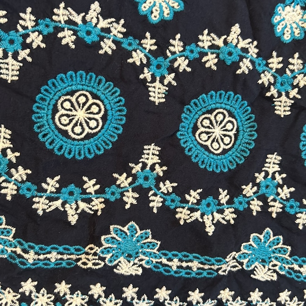 Navy Blue Floral Women's Top - Picture 3 of 7
